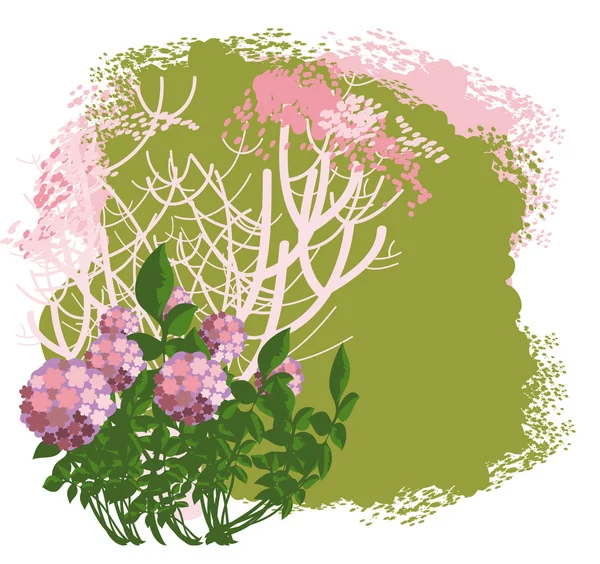 Buisson fleuri — Image vectorielle