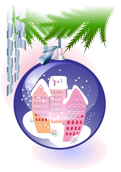 Boule de Noël bleue — Image vectorielle