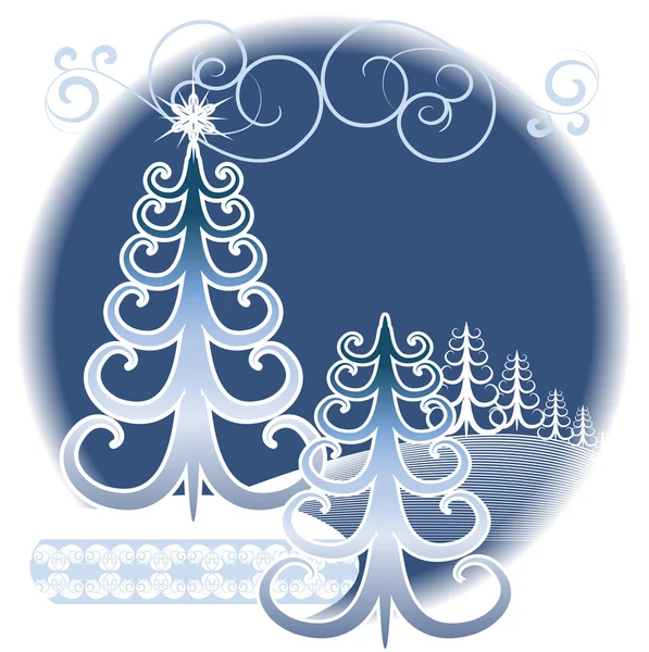 Stylized winter forest — Stock Vector