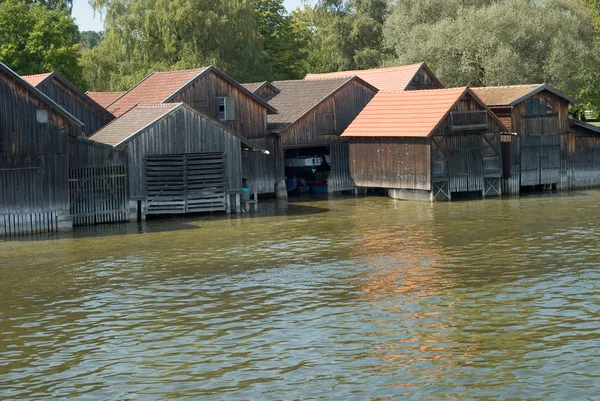 Boat Houses on Ammersee Lake — Stock Photo, Image