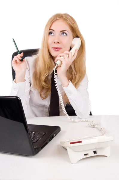 Empresária falando por telefone — Fotografia de Stock