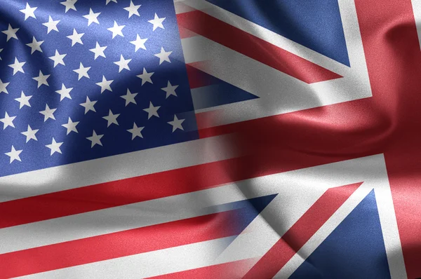 stock image Usa an UK flags