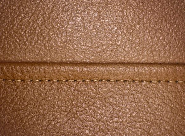 Horizontal stitched leather background. — Stock Photo, Image