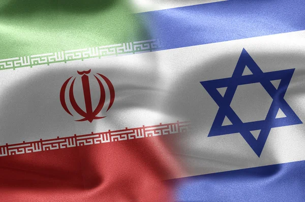 Flagi Izraela i irański. — Zdjęcie stockowe