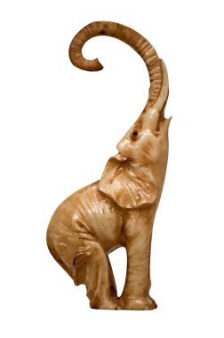 Statuette of elephant on white background. clipart