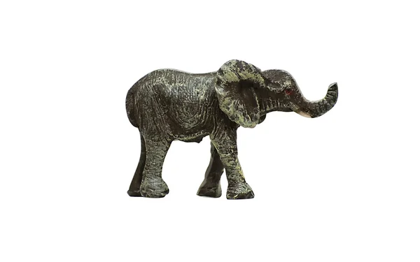 Statyett av elefant på vit bakgrund. — Stockfoto