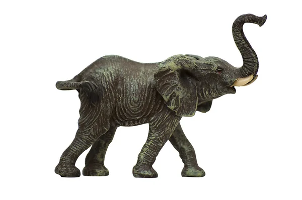 大象在白色背景上的小雕像. — 图库照片