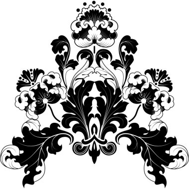 Floral BW clipart