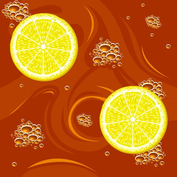 茶和柑橘无缝 — 图库矢量图片