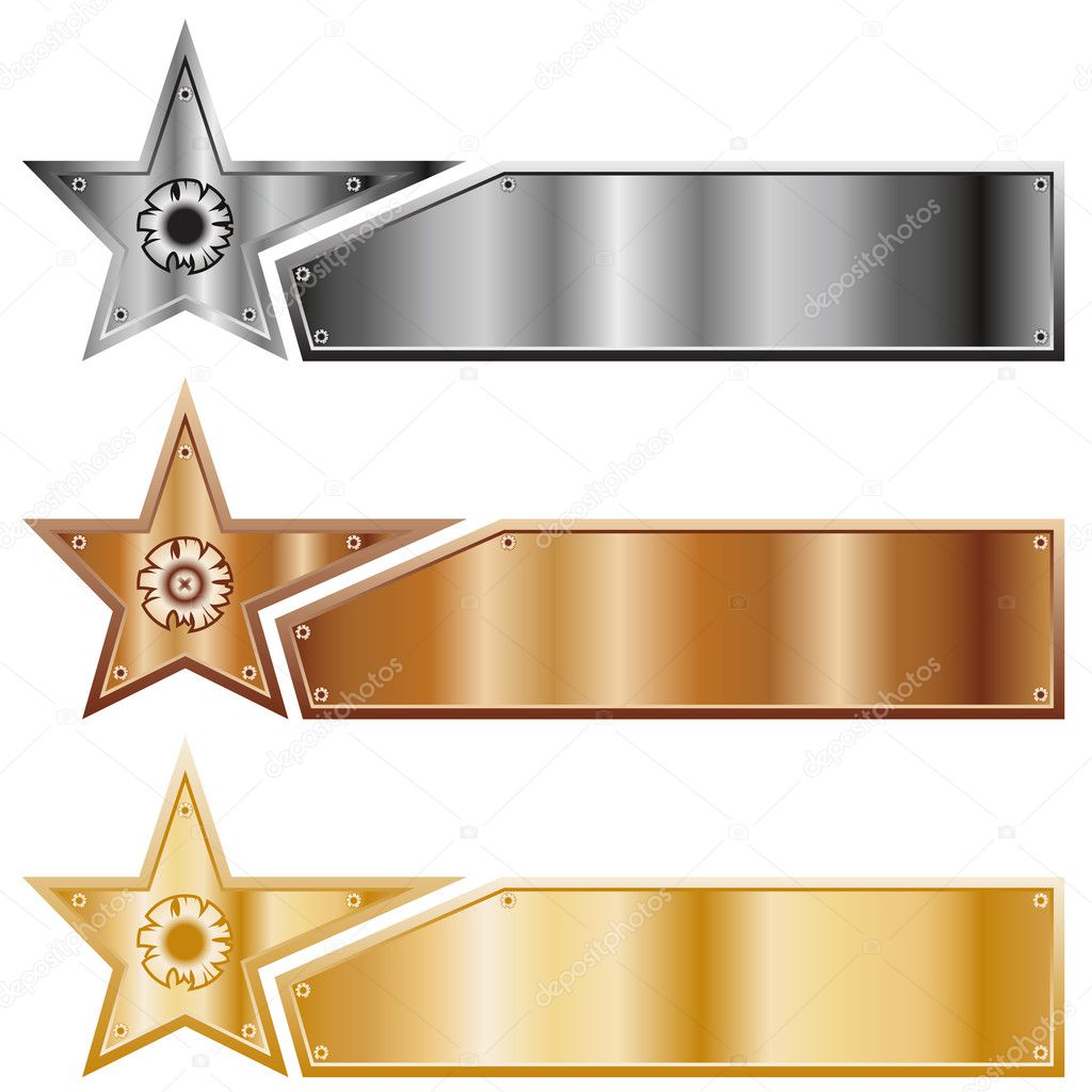 Collection of stars banners