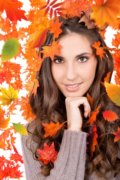 Szép őszi nő — Stock Fotó