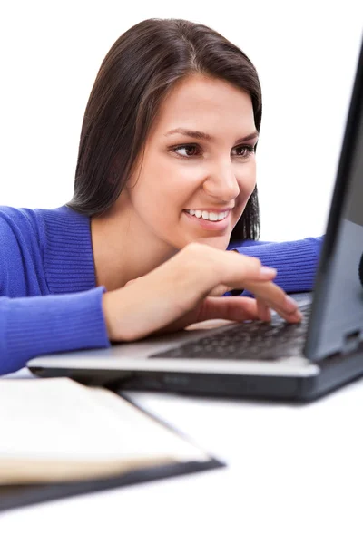 Beautiful girl using laptop Stock Picture