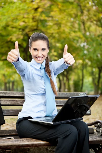 Successful businesswoman outdoor — Stock Photo, Image