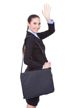 Businesswoman going on travel clipart