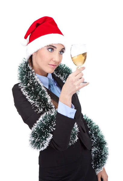 Geschäftsfrau feiert Neujahr — Stockfoto