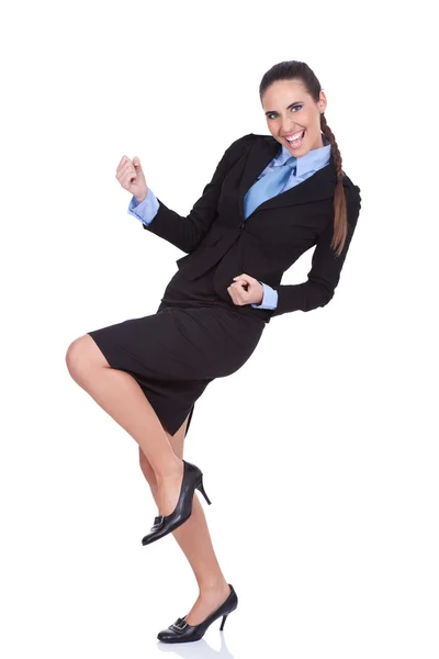 Geschäftsfrau feiert Erfolg — Stockfoto