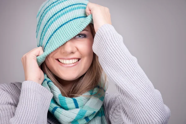 Smiling funny winter girl — Stock Photo, Image