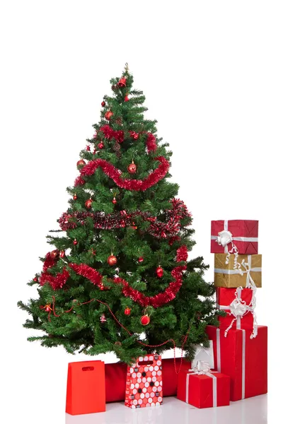 Christmas tree and gift boxes — Stock Photo, Image