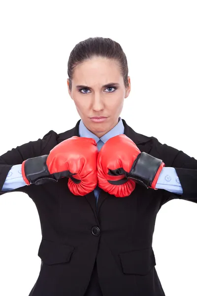Luchando mujer de negocios —  Fotos de Stock