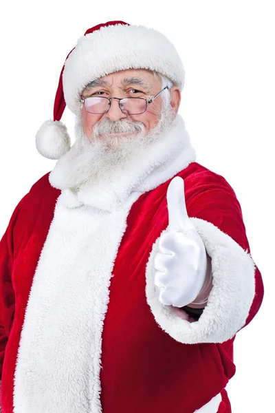 Santa claus duim-omhoog teken geven — Stockfoto