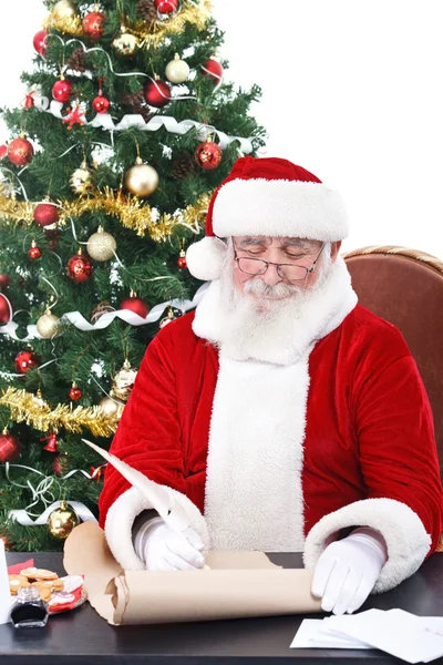 Santa writing list gifts — Stock Photo, Image