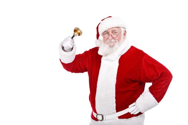 Санта-Клаус с колокольчиком — стоковое фото