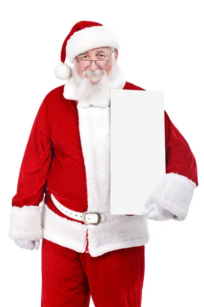 Père Noël avec bannière — Photo
