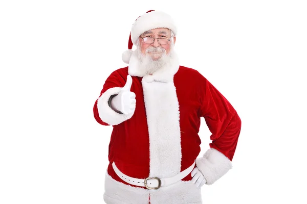 Санта-Клаус с большим пальцем вверх — стоковое фото