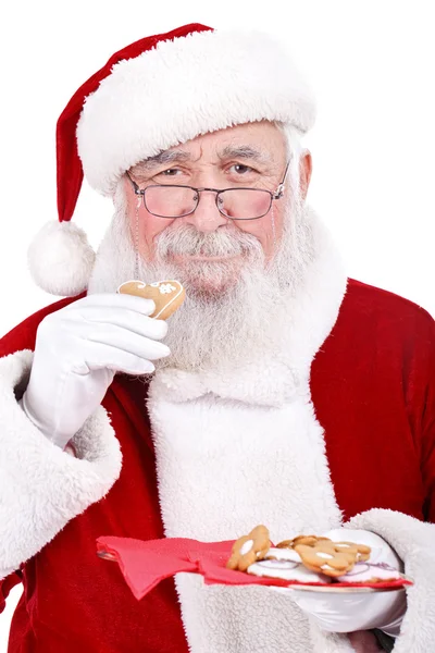 Santa stravovací cookie — Stock fotografie