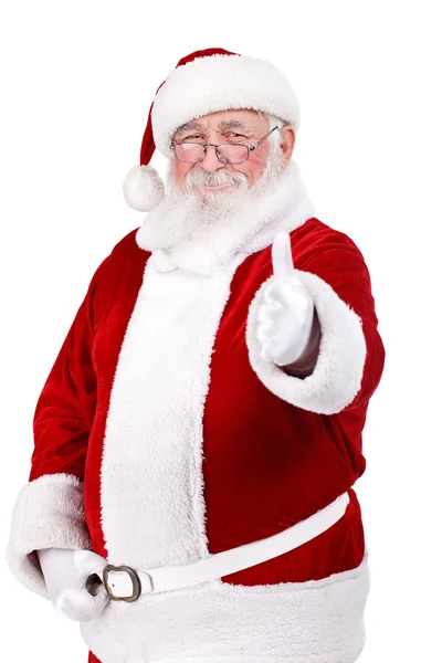 Санта Клаус с большим пальцем вверх — стоковое фото