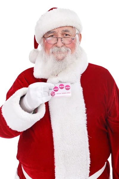 Santa holding kredi kartı — Stok fotoğraf
