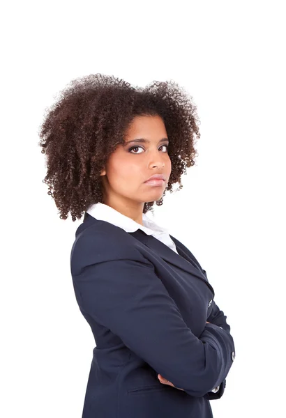 Mujer de negocios afro seria Imagen de stock