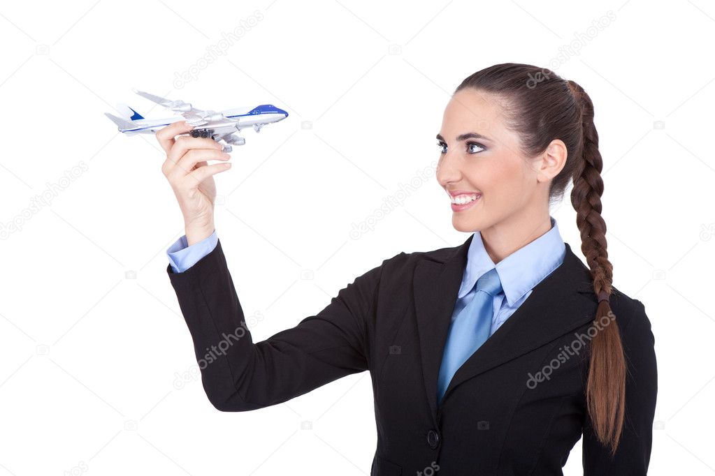 Businesswoman with plan in hand