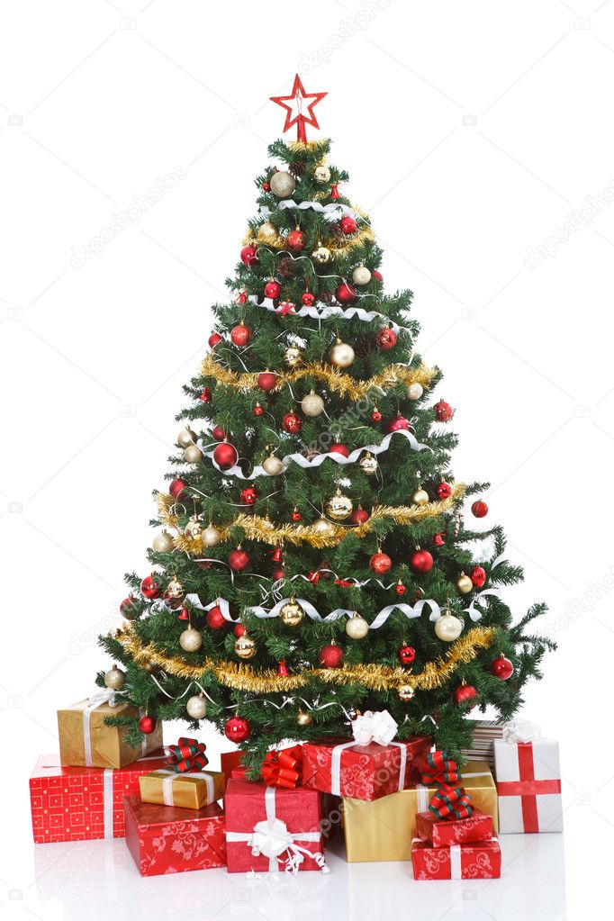 Christmas tree with gift boxes