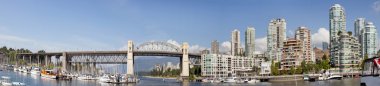 Vancouver BC Skyline and Burrard Bridge Panorama clipart