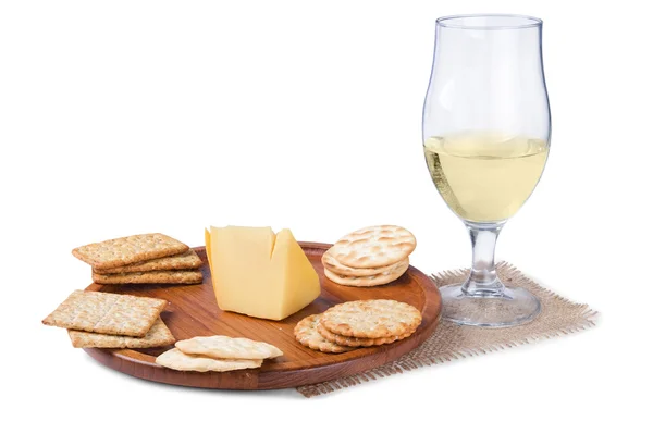 Cracker und Wein — Stockfoto