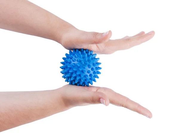 Woman's hands with massage ball — Stock Photo, Image