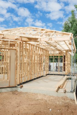 New home construction framing. clipart