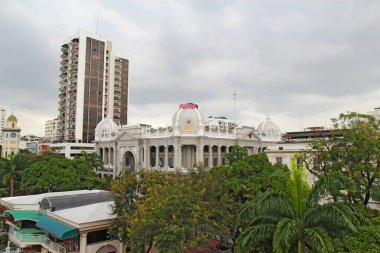 Partial skyline of Guayaquil, Ecuador from the Malecon 2000 clipart