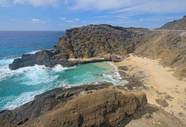 View of Halona Beach Cove in Hawaii clipart