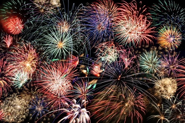 Multicolored fireworks fill the frame — Stock Photo, Image