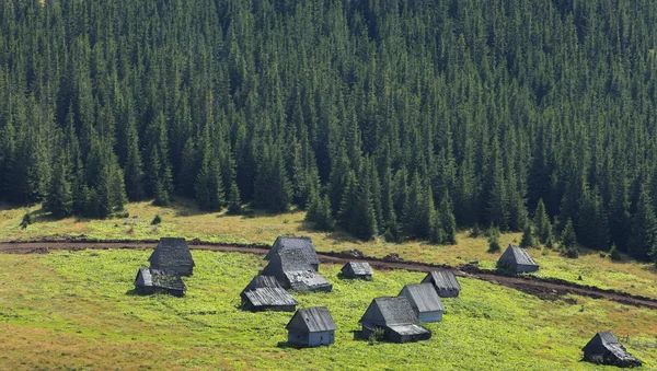 Villaggio di montagna tradizionale in Transilvania, Romania — Foto Stock