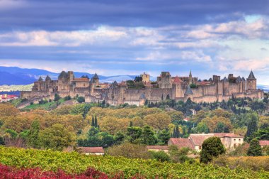 Carcassonne-fortified town clipart