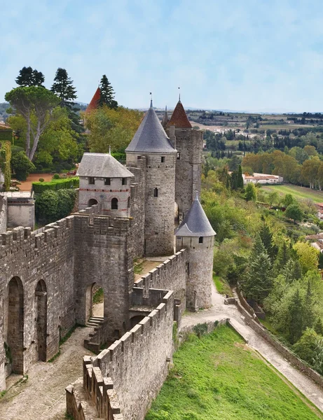 Carcassonne-a erődített város — Stock Fotó