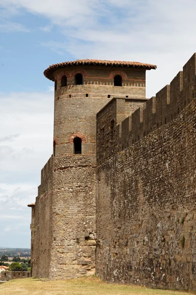 Paredes de Carcassonne-detalhe — Fotografia de Stock