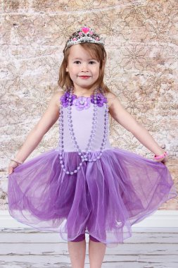 Little girl Dressed at Princess clipart