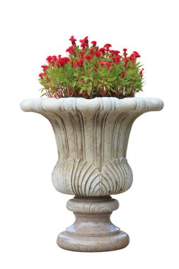 Ornamental stone flowerpot clipart