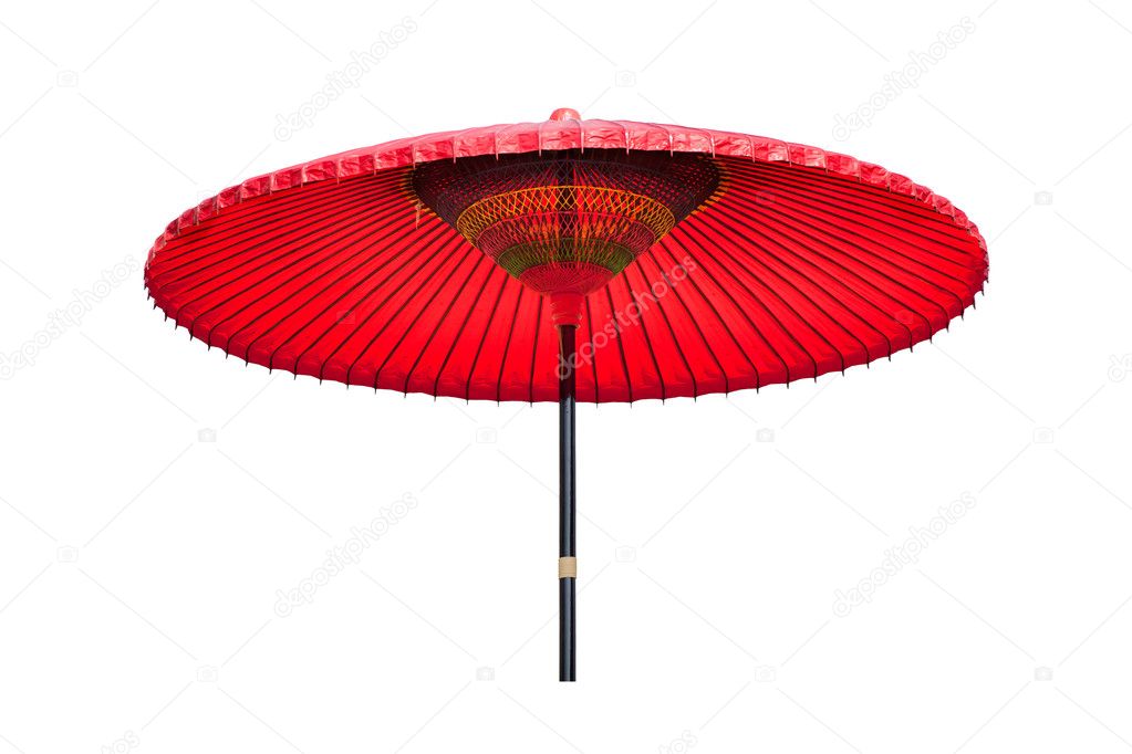 Traditional Chinese red oiled paper umbrella
