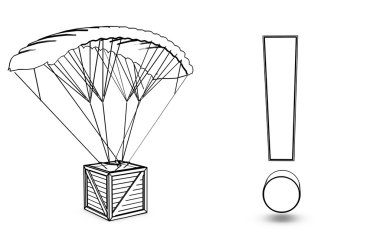 Parachute with excitation clipart