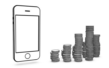 Phone with coins clipart